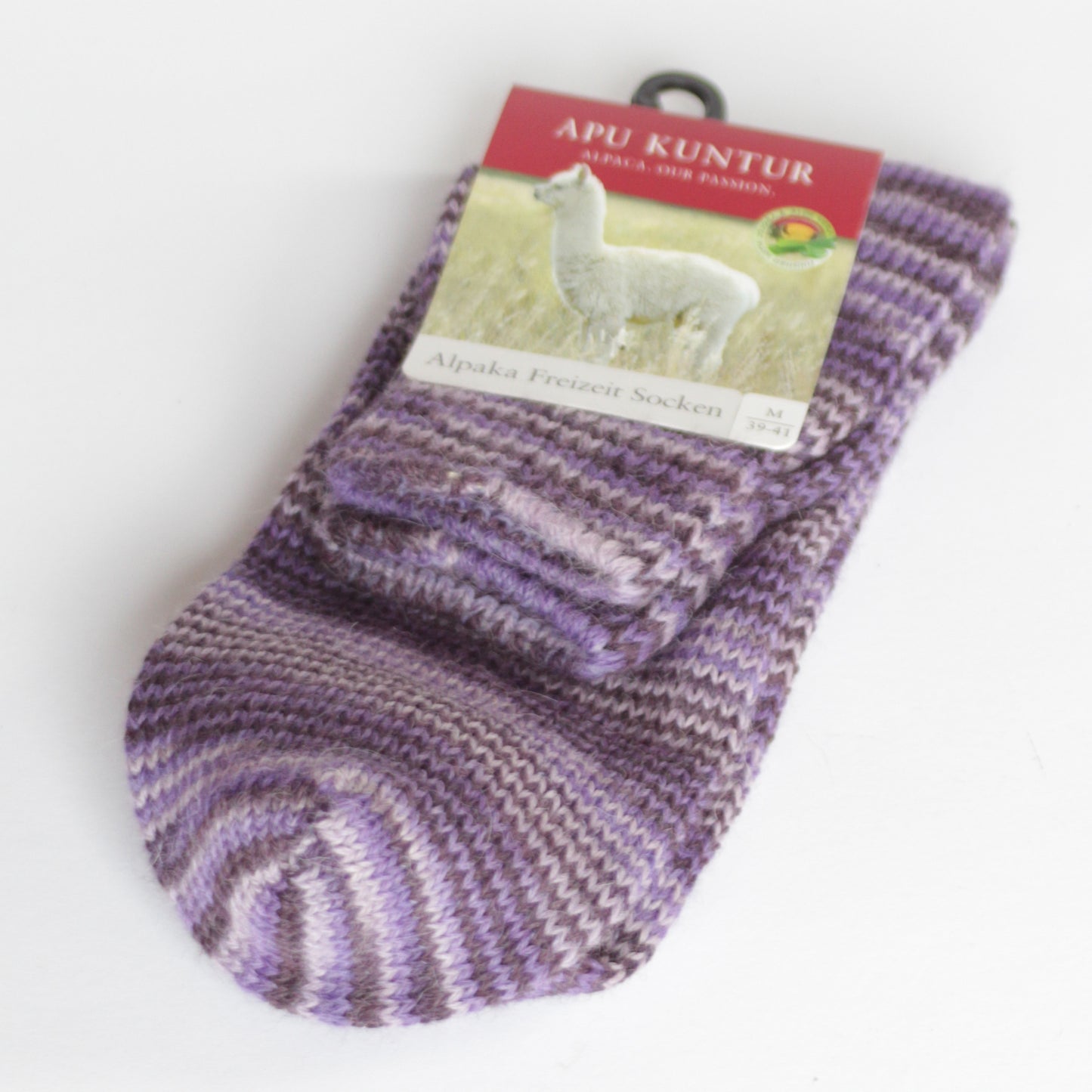 Alpaka FREIZEIT-Socken aus Alpaka-Wolle-Mix violett-meliert