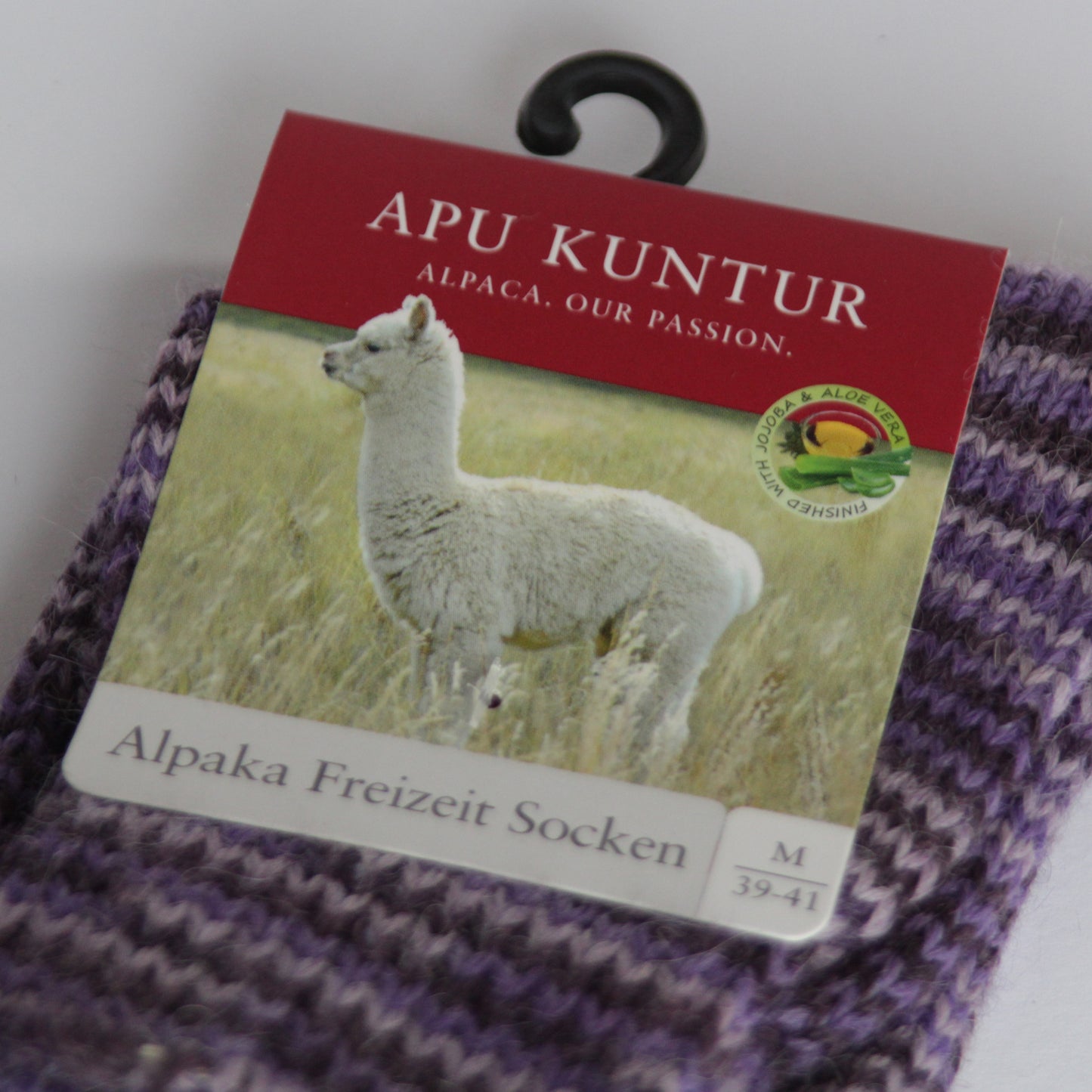 Alpaka FREIZEIT-Socken aus Alpaka-Wolle-Mix violett-meliert