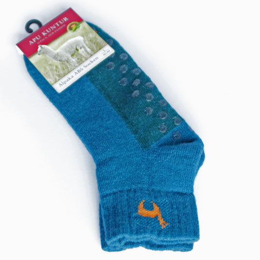 Alpaka Socken ABS kurz mit 52% Alpaka & 35% Wolle petrol