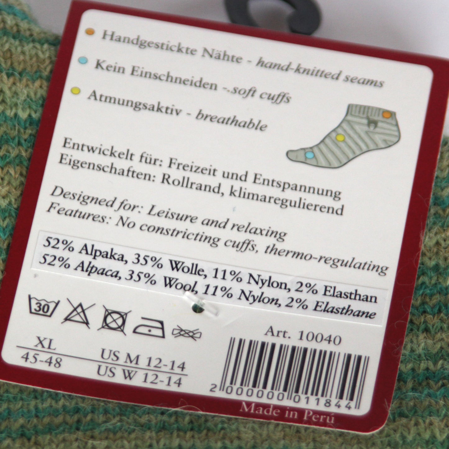 Alpaka FREIZEIT-Socken aus Alpaka-Wolle-Mix